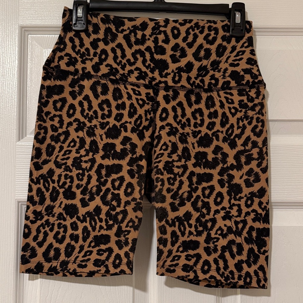 LNA Leopard Print Women's Bike Shorts Size L